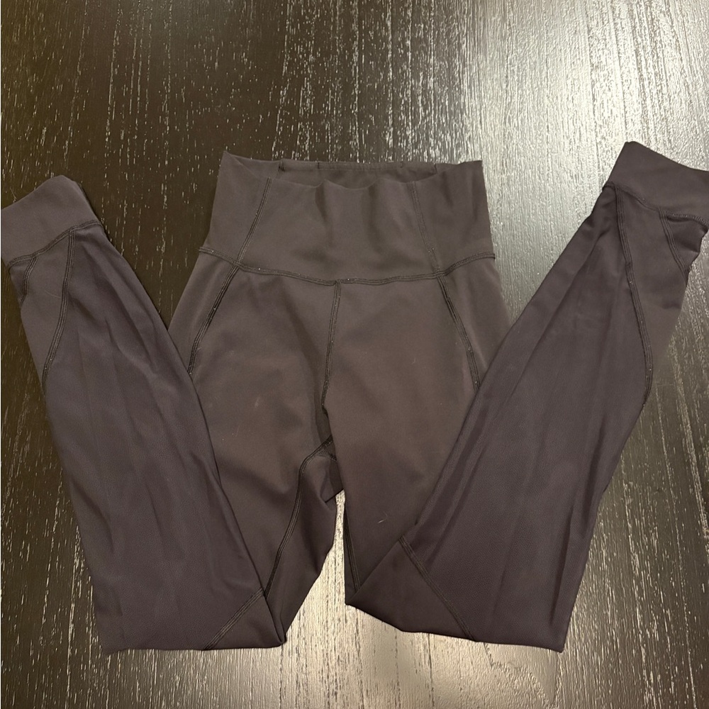 Lululemon Mesh Back Wraparound Black Leggings Size 4